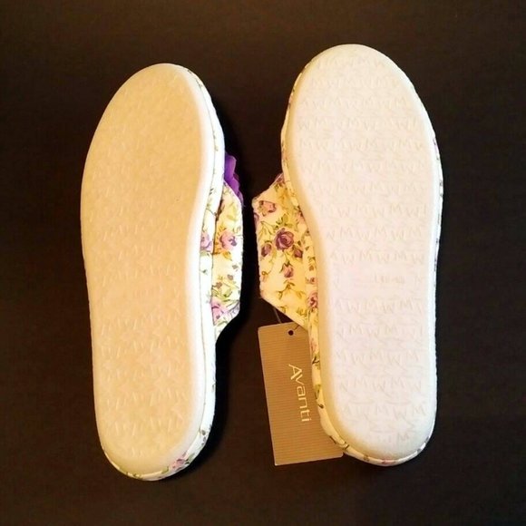 NEW Floral Thong Slippers, Purple Rosettes, Large with BONUS! - Picture 7 of 7